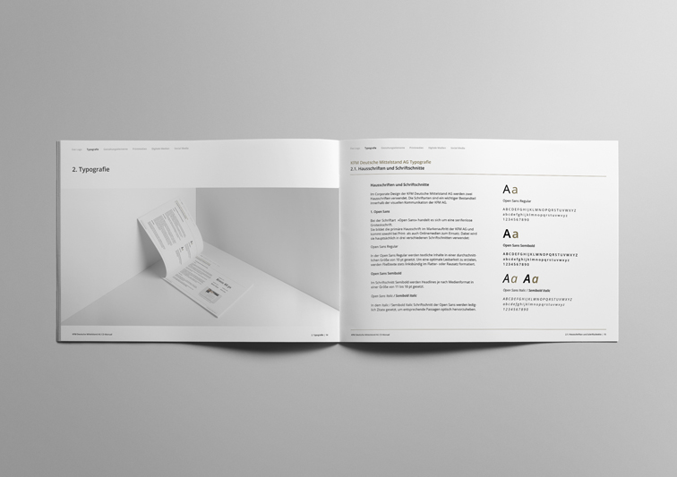 Corporate Design Manual mit Design Richtlinien für Finanzunternehmen