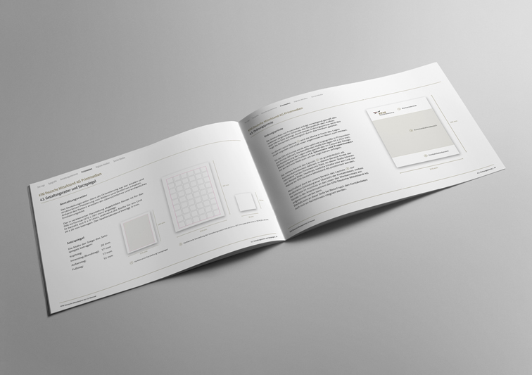 Corporate Design Manual mit Design Richtlinien für Finanzunternehmen