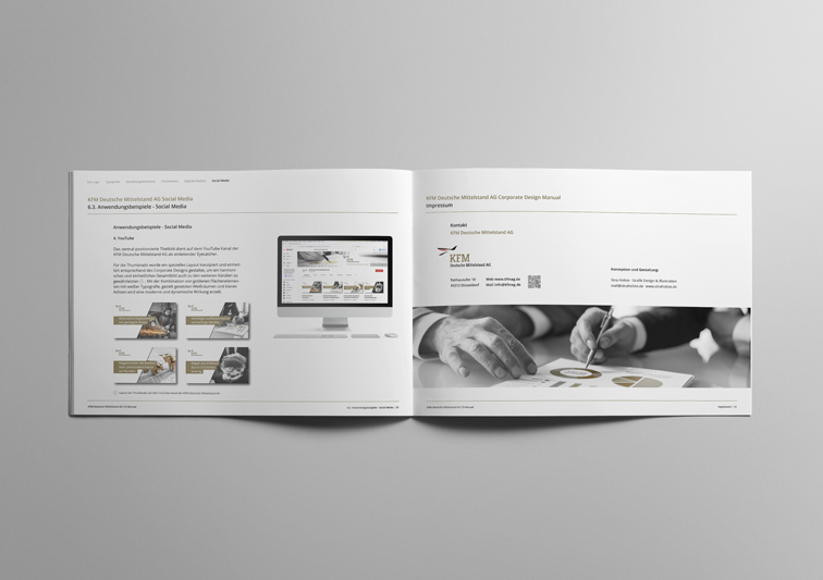 Corporate Design Manual mit Design Richtlinien für Finanzunternehmen