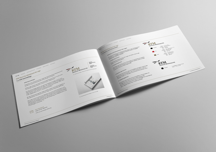 Corporate Design Manual mit Design Richtlinien für Finanzunternehmen