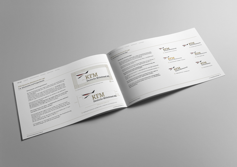 Corporate Design Manual mit Design Richtlinien für Finanzunternehmen