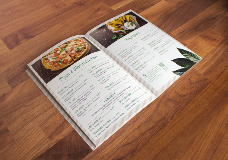Print Medien Speisekarten Design für Restaurant und Café