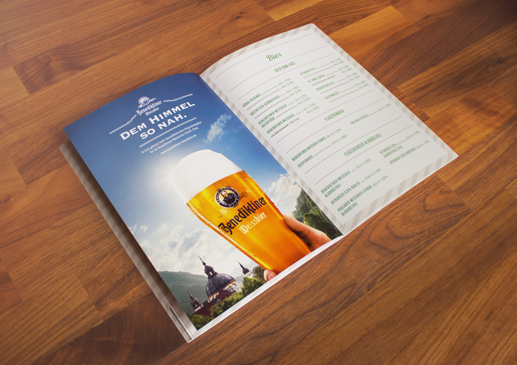 Print Medien Speisekarten Design für Restaurant und Café
