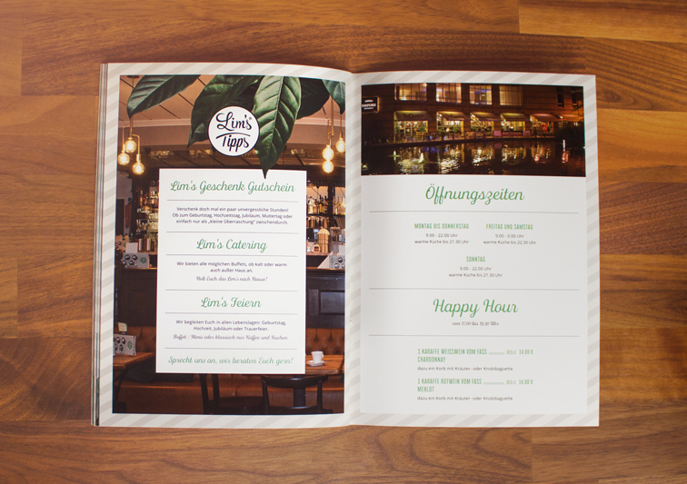 Print Medien Speisekarten Design für Restaurant und Café