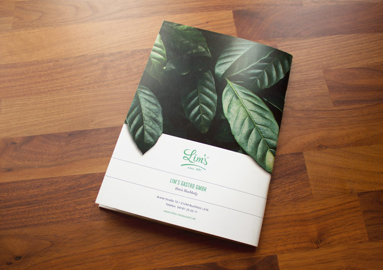 Print Medien Speisekarten Design für Restaurant und Café