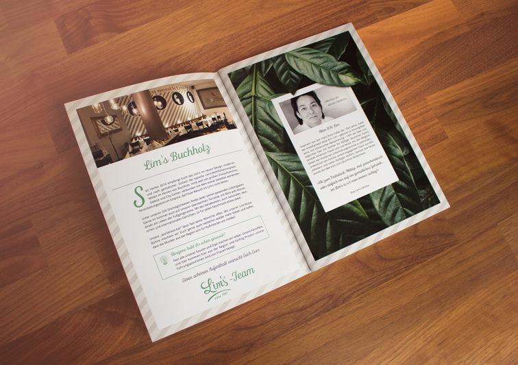 Print Medien Speisekarten Design für Restaurant und Café