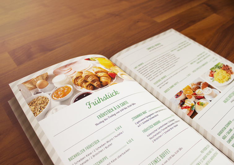 Print Medien Speisekarten Design für Restaurant und Café