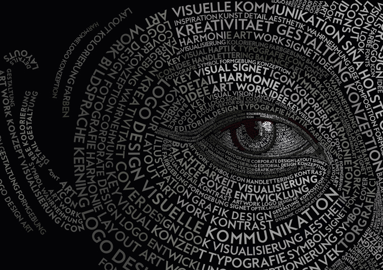 Detailaufnahme Typografisches Selbstportrait von Sina Holste aus Grafik Design Begriffen