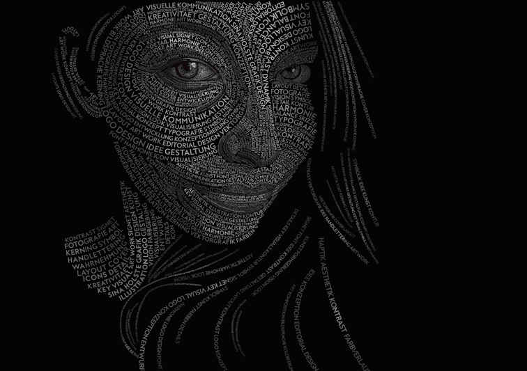 Typografisches Selbstportrait von Sina Holste aus Grafik Design Begriffen