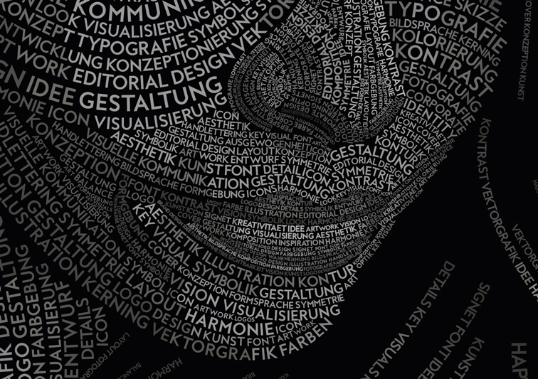 Detailaufnahme Typografisches Selbstportrait von Sina Holste aus Grafik Design Begriffen