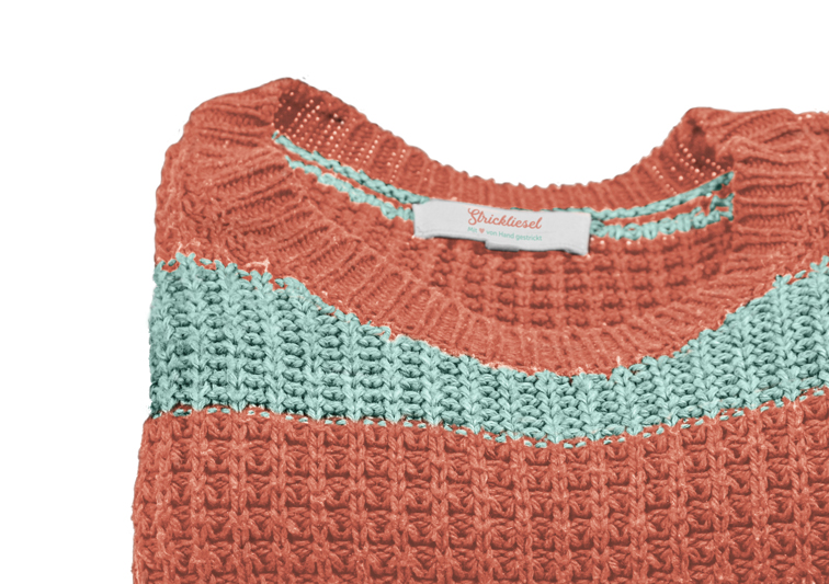 Label Design für Strickliesel Handarbeit