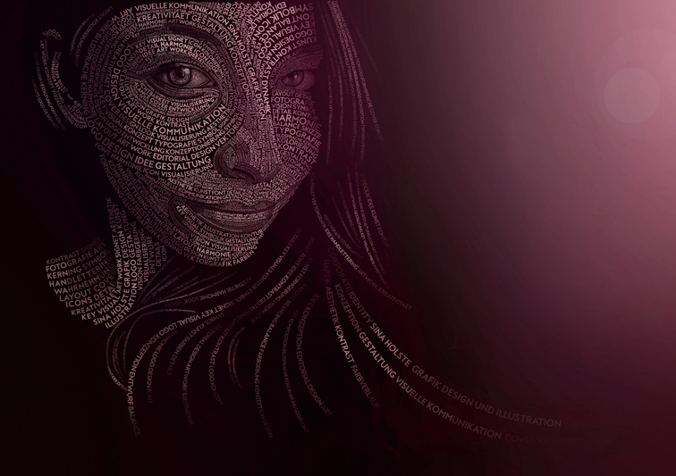 Typografisches Selbstportrait von Sina Holste aus Grafik Design Begriffen