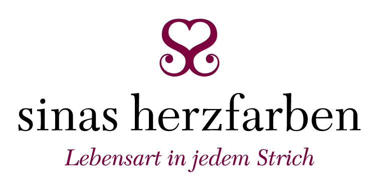 Logo Design für Atelier Sinas Herzfarben mit Initial S und Herzform