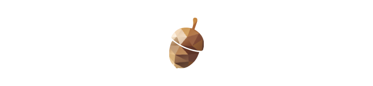 Moderne Grafik einer Haselnuss mit geometrischem Polygonmuster