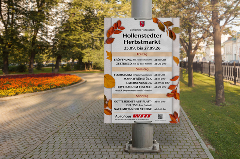 Print Design eines Plakat für eine Veranstaltung Hollenstedter Herbstmarkt 2026