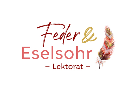 Logo Design mit einem handschriftlichen Schriftzug und einer Feder für ein Lektorat